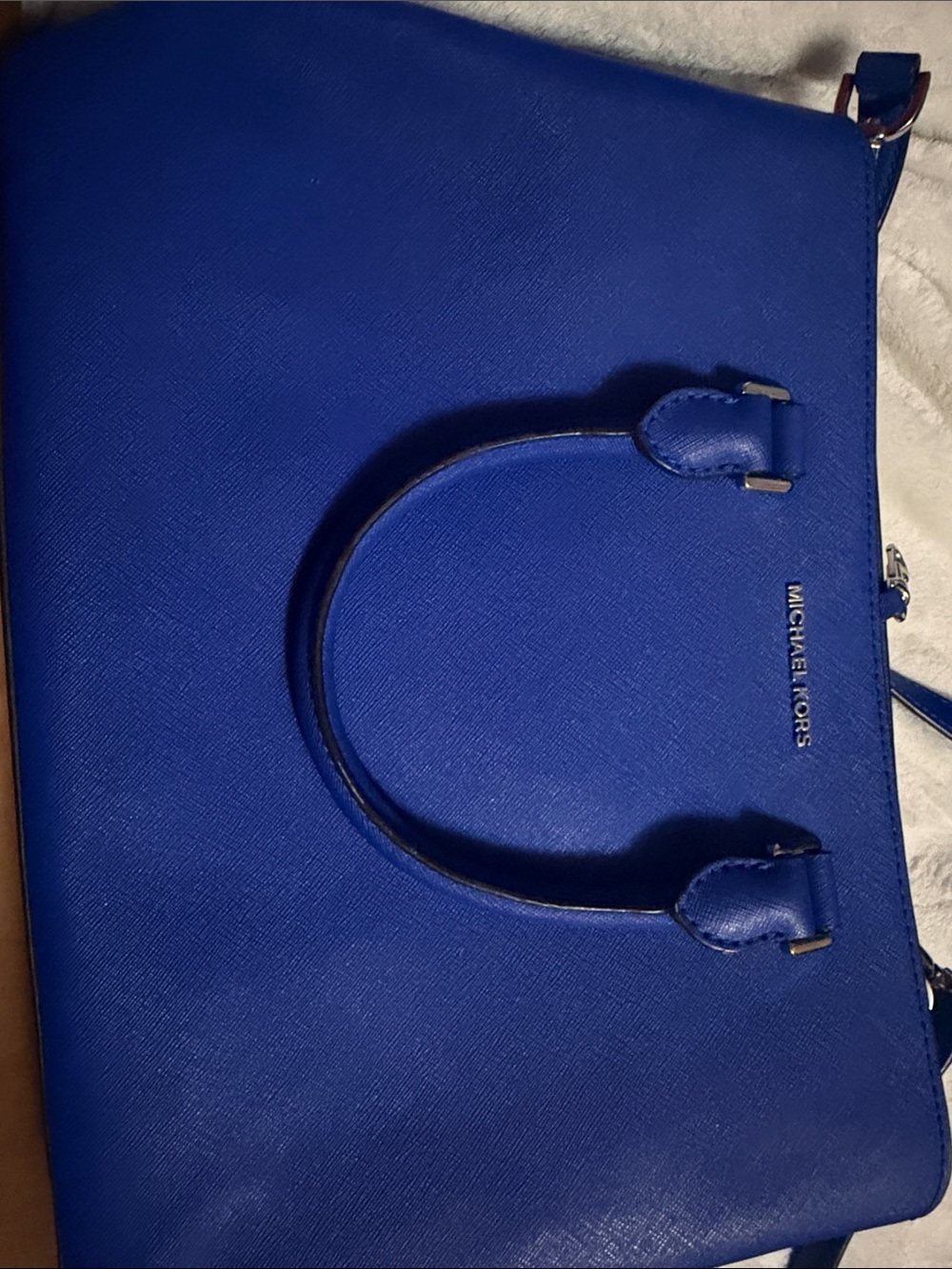 Royal Blue Saffiano Leather Michael Kors
